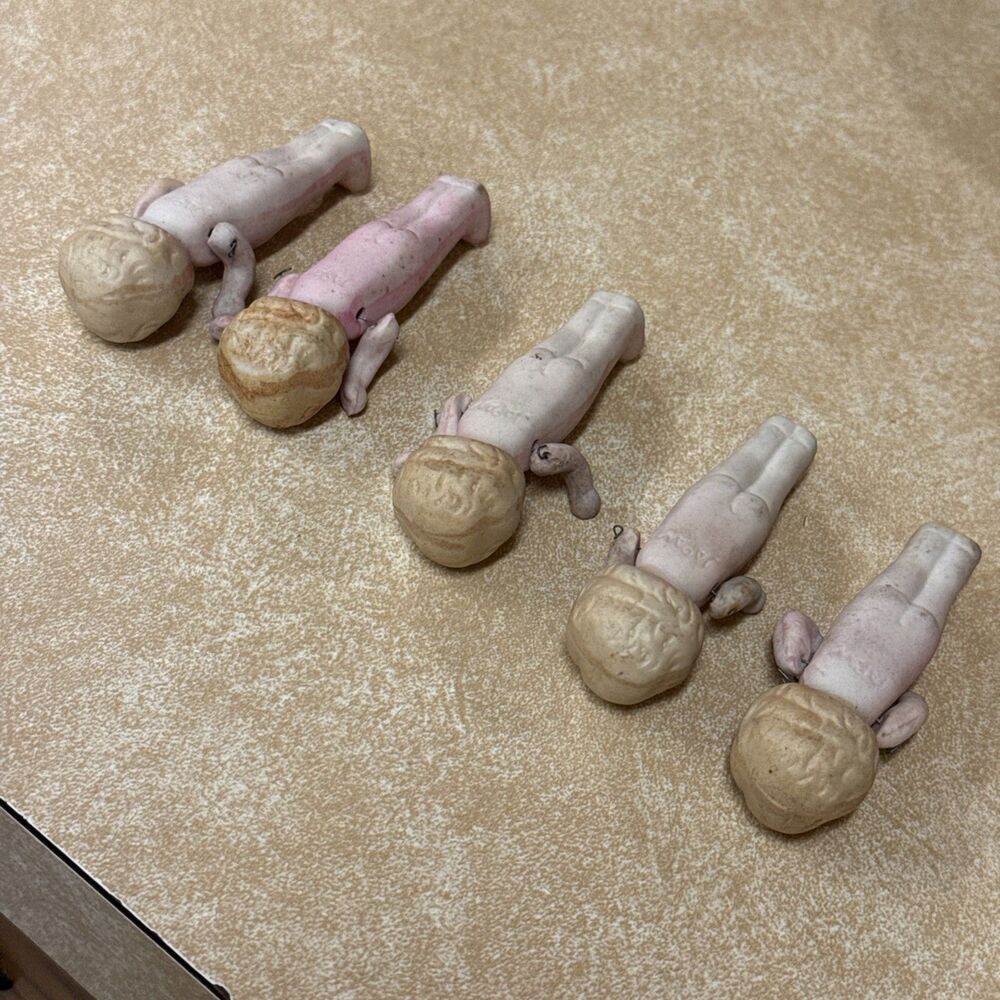 Vintage Occupied Japan Bisque Porcelain Doll Dolls Mini Figurines Jointed Lot 5 - Picture 12 of 14